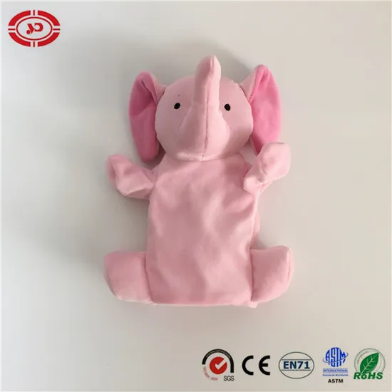 Pink Elephant Long Trunk Empty Body Cute Baby Hand Puppet