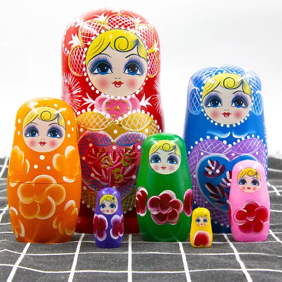 New Wooden Russian Nesting Dolls Handmade Kid Toys for Gifts