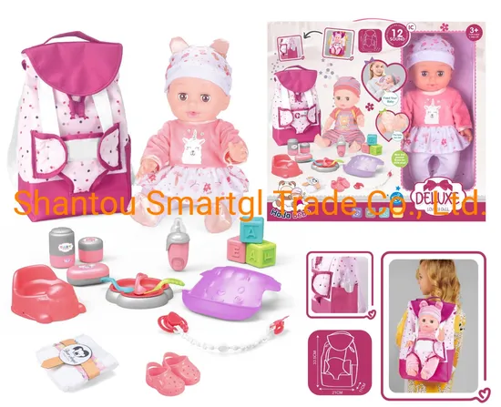14" Lovely Baby Doll with Play Set Accessories & Bag