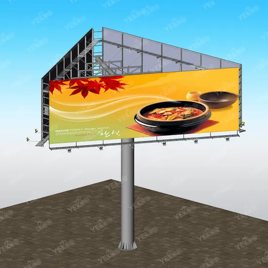 Three Side Steel Structure Advertising Unipolar Billboard