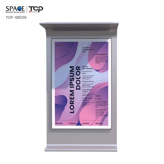 Outdoor Vertical Aluminum Alloy Solar Double-Sided Static and Srolling Advertising Light Box