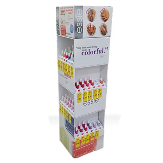Custom Pop Cardboard Carton Display Shelf, Cardboard Corrugated Paper Floor Display Stand for Cosmetic Mask