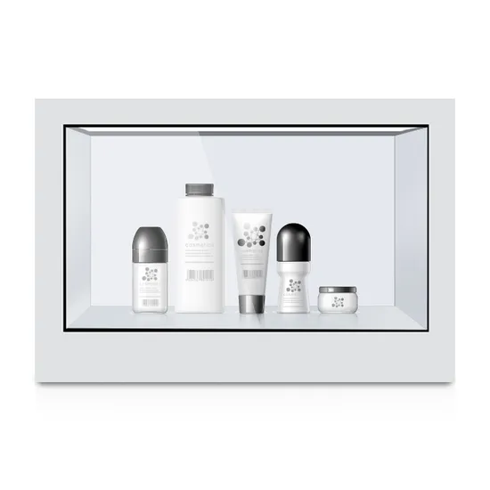 Cake and Jewellry Lockable 3D Transparent Display Cabinet Showcase LCD Screen