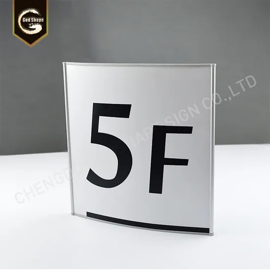 Aluminium Golden Finish Floor Number Sign for Apartment Home Office