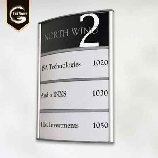 Aluminum Curved Wayfinding and Directory Floor Index Indoor Sign