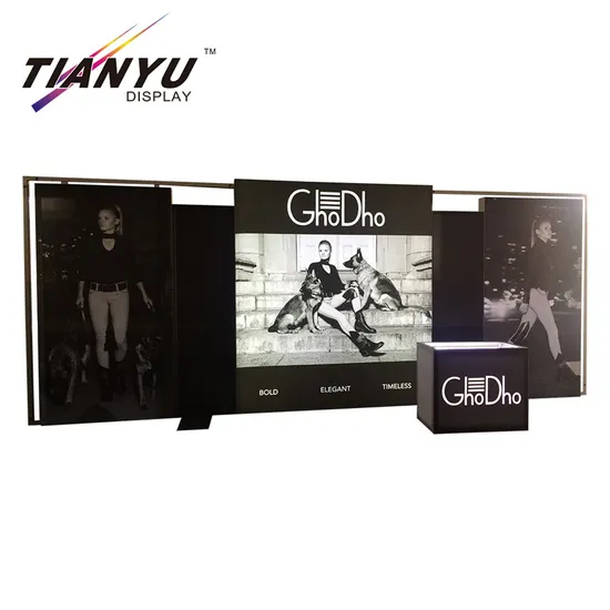 Portable Aluminum Exhibition Stands Round Tube Straight Modular