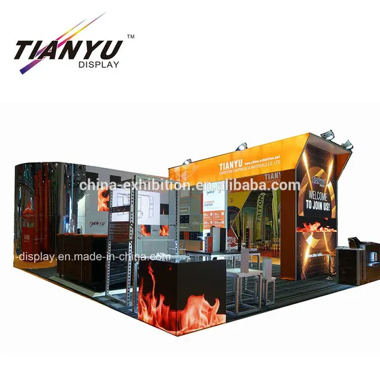 3X6 Jewelry Aluminum Trade Show Exhibition Booth with TV Shelves