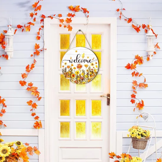 Autumn Themed Wooden Door Hanger