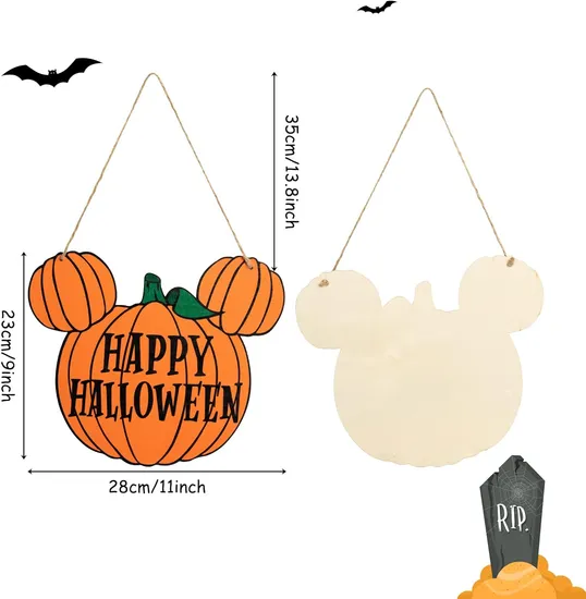 Halloween Pumpkin Hanging Sign for Outdoor Indoor