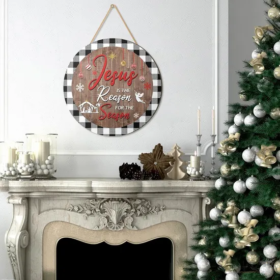 Winter Chrismtas Hanging Sign Christmas Wooden Signs