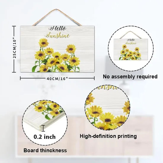 Plaque Sunflower Welcome Wooden Sign