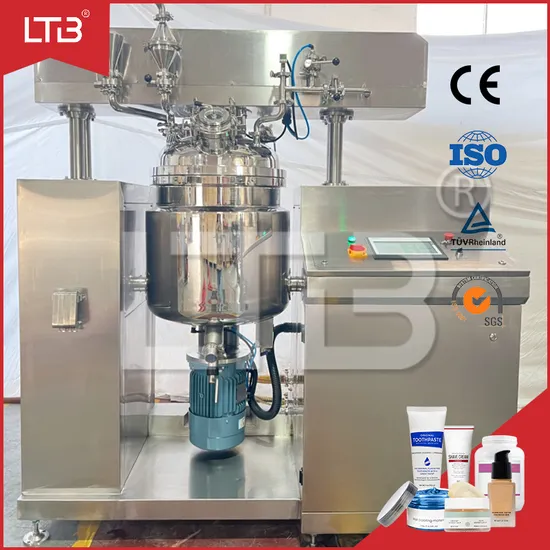 Efficient High Shear Homogenizer Vacuum Emulsifying Mixer Equipment Cream Reactor Tank Cosmetic Mixing System Blender Industrial