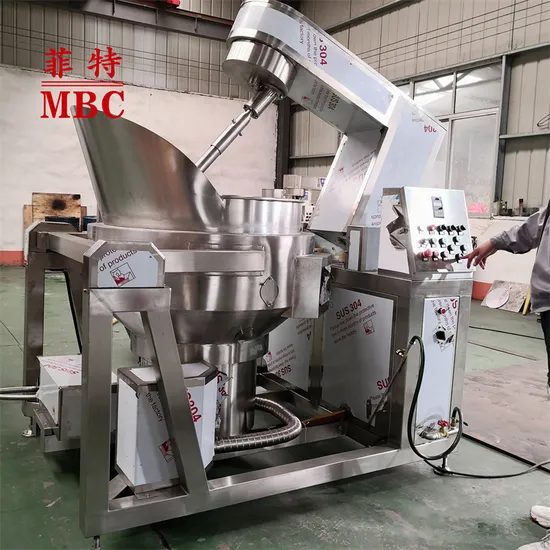 Modernization Hot Sale Central Production Ktchen 250 Liter scraped surface gas cooking vessel