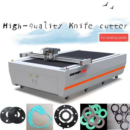 CNC Knife Cutter Automatic Gasket Making Digital Cutting Machine for Rubber Graphite Non Asbestos Silicon PTFE Plastic Polyurethane Sealing Ring Gaskets