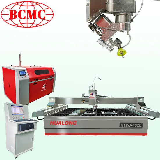 2025 Hualong Stone Table Top Sinking 5 Axis High Pressure Waterjet Glass Carving Metal Engraving Machine Woodworking Machinery