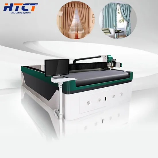 Seamless Alignment Curtain Cutting Machine for Sheers Drapes Blinds with Pneumatic Oscillating Tool for Storefront Soundproof Use with Printing Labeling