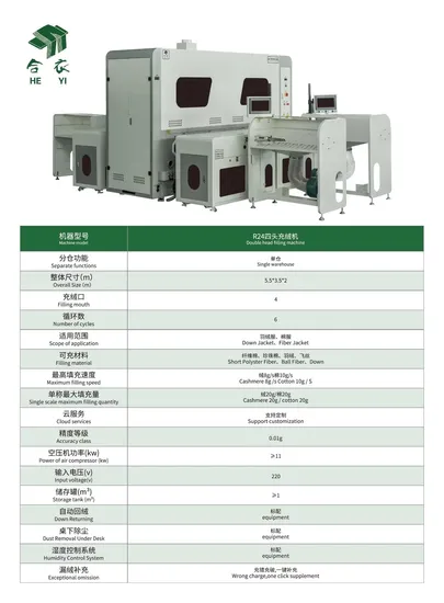 Heyi Four Head Twenty-Four Weight Down Filling Machine