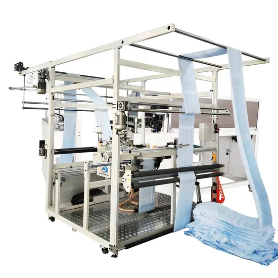 Sq Brand Terry Towel Length Hemming Machine with Folded Label Attachment