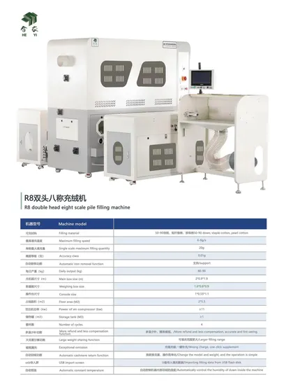 China Famous Brand Down Filling Machine (HY-R8)