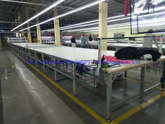 Custom Made Double-Deck Fabric Garment Cloth Cutting Table for Spreading Machine