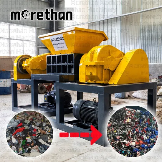 Scrap Metal Motorcycle Tyre Rubber Shredding Crusher Conveyor Belt Double Shaft Waste Bicycle Car Truck Tire Wood Shredder