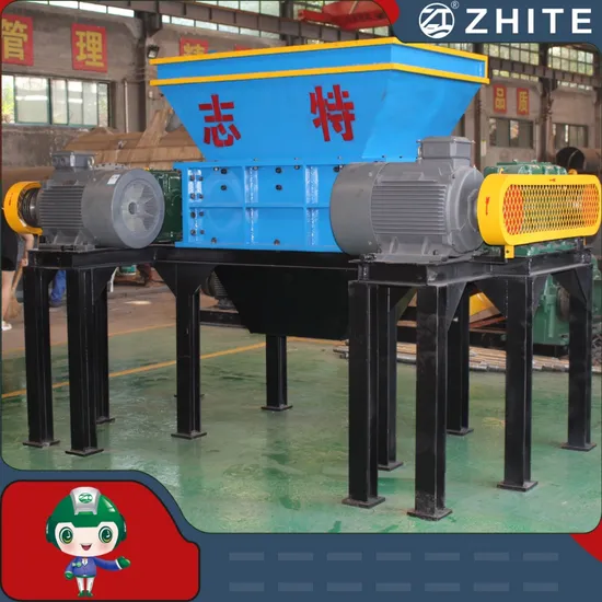 Double Shaft Shredder for Solid Waste Plastic Carton Tyre/Wood/Mattress/Rubber Recycling