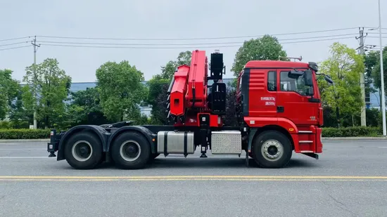 Shacman H3000/X3000 Tractor Truck Mounted Floding Boom Crane Lifting Capacity 20/25/30/35 Tons China Made High Quality Long Arm Remote Control Palfinger 7400