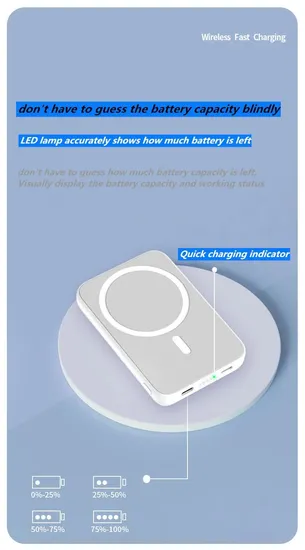 Wireless Magnetic Power Bank 5000mAh Battery Case Wireless Charger Portable Battery for iPhone