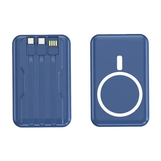 OEM Custom Magsafe Power Bank 10000mAh External Portable Cell Phone Charger 15W Wireless Charging USB C Power Bank with iPhone Cable Manufacturer in China
