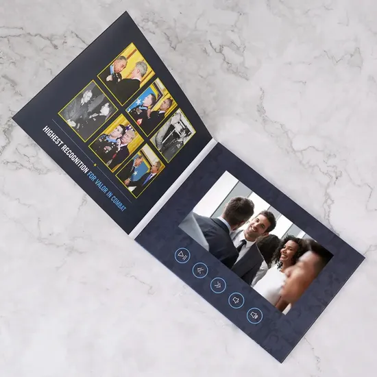 DIY Promotional New Arrival Full Print 7 Inch Video Display Greeting Card LCD Wedding Business Video Brochure LCD Video Gift Greeting Card
