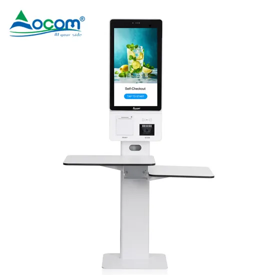 POS-K004 OCOM 21.5 Inch Windows/Android with 2D Scanner and 80mm Thermal Printer Self-Service POS System