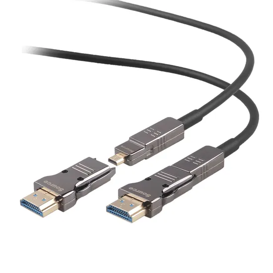 Aoc Fiber HDMI Cable Support 4K@60Hz Hdr, 18gbps, Ycbcr 4: 4: 4 8bit 3D Arc Hdcp 2.2 with HDMI a Male and Micro