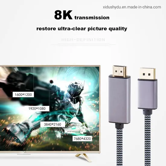 Factory Direct Dp1.4 to HD Version 8K 60Hz=4K120Hz=2K144Hz HD Cable Hdr 3m