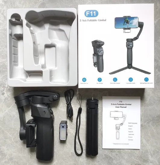 Factory Price Smooth Foldable 3 Axis Gimbal Stabilizers 360 Ai Selfie Stick Tripod for iPhone Android and Action Camera