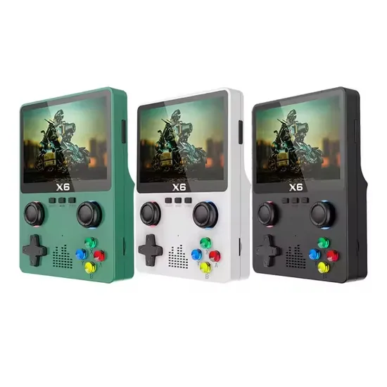 Factory Direct X6 Mini Handheld Game Console 3.5′′ Large Screen Retro Arcade 3D Dual Joystick Nostalgic Gaming Device with 6000+ Games