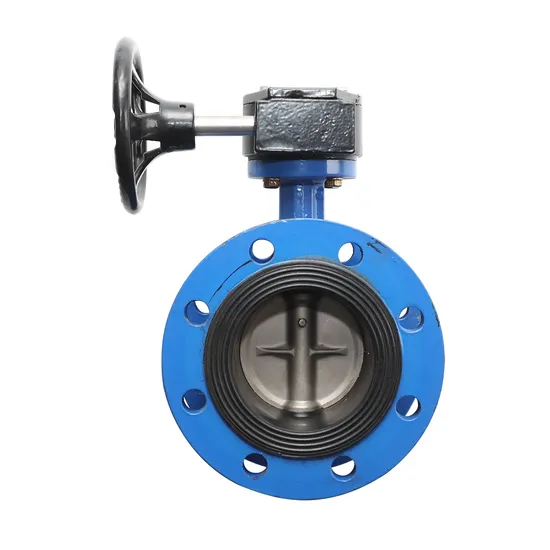 OEM Service Ductile Iron Body CF8/CF8m Disc Worm Gear Pn16/10 DN40- DN2600 Double Flange Type Butterfly Valve