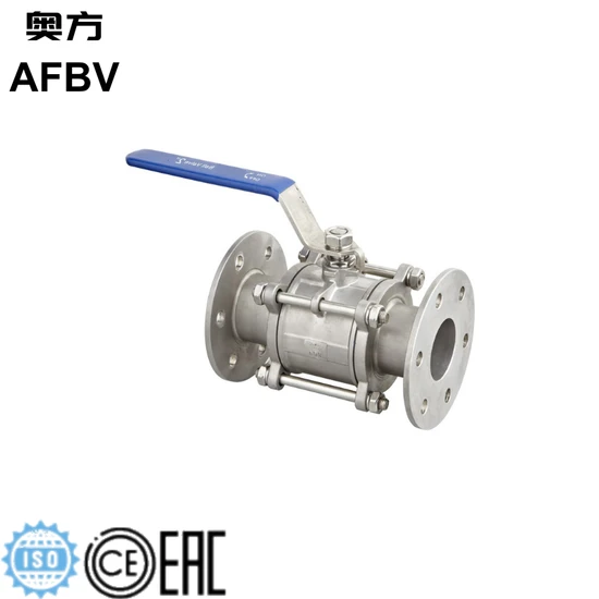 Middle Weight Three Piece Flange Ball Valve, No Lock Handle Option