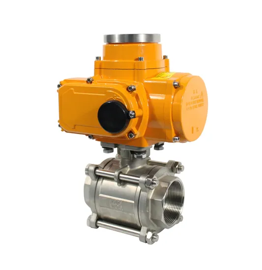 Stainless Steel Three Piece Electric Threaded Ball Valve DN20