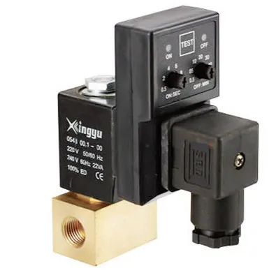 Brass Stainless Steel Timer Controlled Electronic Condensate Bsp Solenoid Electronic Air Compressor High Temperature Pressure FKM Viton IP65 Thread Drain Valve