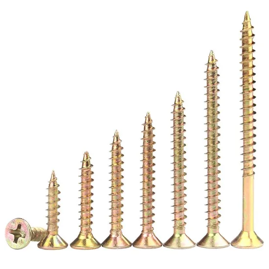 Wholesale Yellow Zinc Cross-Grooved Fiberboard Screws Countersunk Gypsum Wood Screws Wallboard Screw Drywall Screws Chipboard Screw