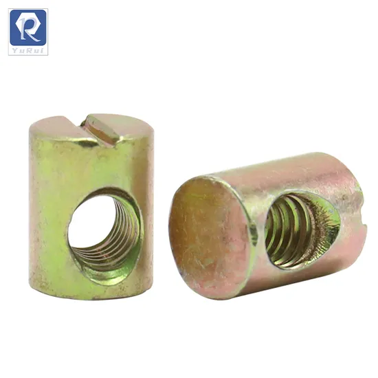 Bucket Cross Pin Slotted Furniture Nuts for Beds, Cribs and Chairs
