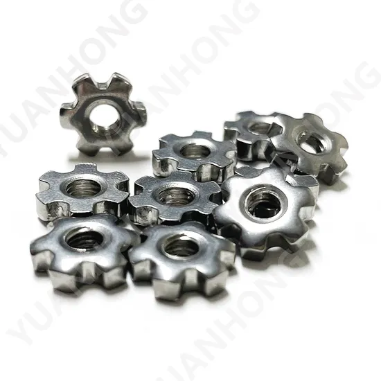 Stainless Steel 304 New Hexagon Nuts Hardware Left Tooth Star Hex Nut (M5)