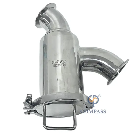 DN50 Food Grade Sanitary Hygienic Stainless Steel SS316L Sanitary Tri Clamp Non Retention Strainer Elbow Type Y Filter with Perforated Mesh