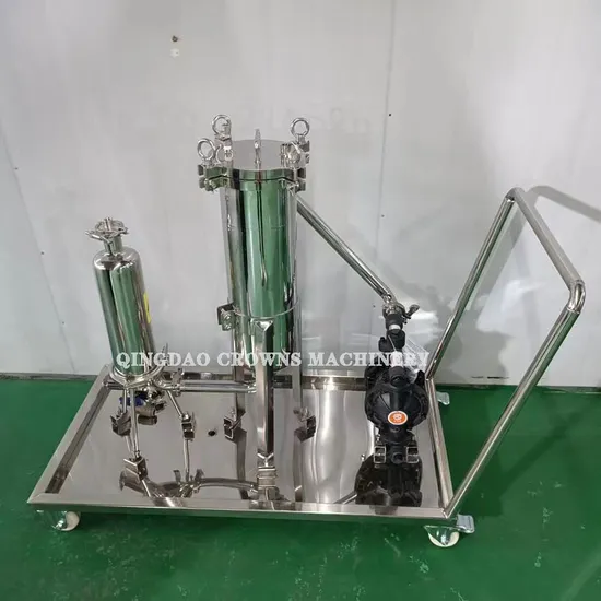 Food Grade Portable Juice Filtration Machine Stainless Steel Bag &Cartridge Filter Housing Factory