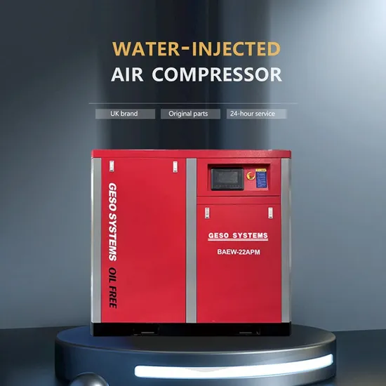 Geso UK Brand Fixed Frequency Water-Injected Oil-Free Rotary Screw Air Compressor