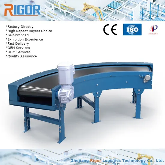 2cbw OEM Available China Factory Conveyor Manufacturer High Quality Curved Belt Conveyor with Motor Lightweight Conveyors for Warehouse Automation Solutions