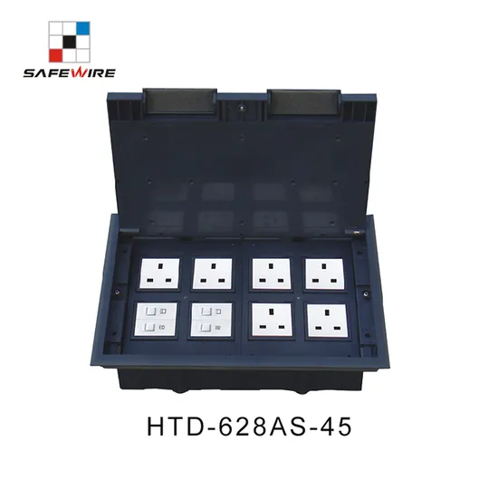 Safewire Htd-628-45: 16 Ways 45*45mm Modules Floorbox, Adjustable Plastic Boxfor Raised Floor or Concrete Floor (additional stainless steel box)