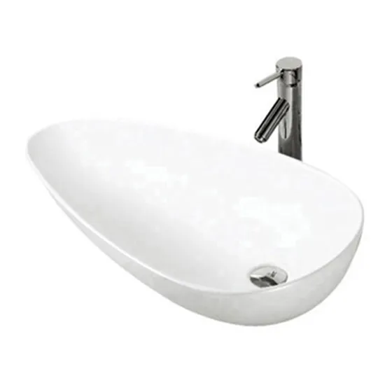 Customized Egg Shape Ceramic Table Top Art Hand Wash Basin for Bathroom
