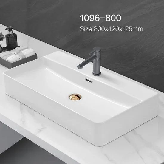 High Quality Square Countertop Art Sink Bathroom Ceramic Hand Wash Basin