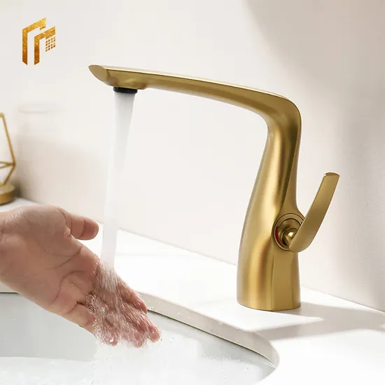 Factory Directly Price 2025 CE Bathroom Single Hole Single Handle Brushed Gold Brass Lavatory Bathroom Basin Water Sink Mixer Sanitary Ware Faucet Tap